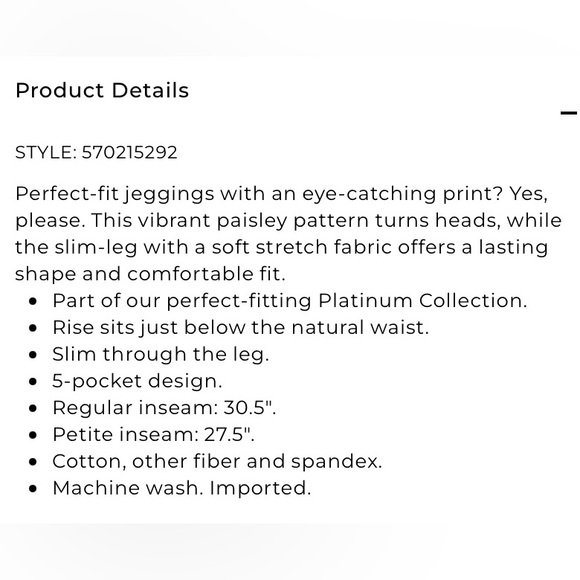 Chico’s Opulent Paisley Jeggings - Picture 6 of 14